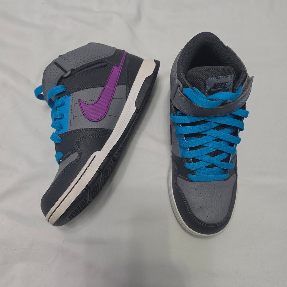 Nike SB Mogan Youth 5Y Skate Shoes Gray Blue Purple Mid Top Sneakers Women’s 6.5